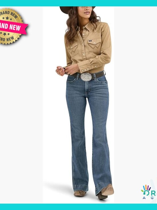 Tops - Vintage Denim Snap Shirt Long Sleeve Classic Retro Button Down Western Style